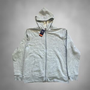 Grey Zip Up Hoodie L